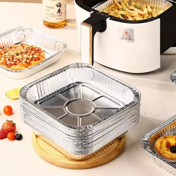 Aluminum Foil Pans,Thicken Square Tin Foil Pans Disposable Aluminum Baking Pans Pack of 10