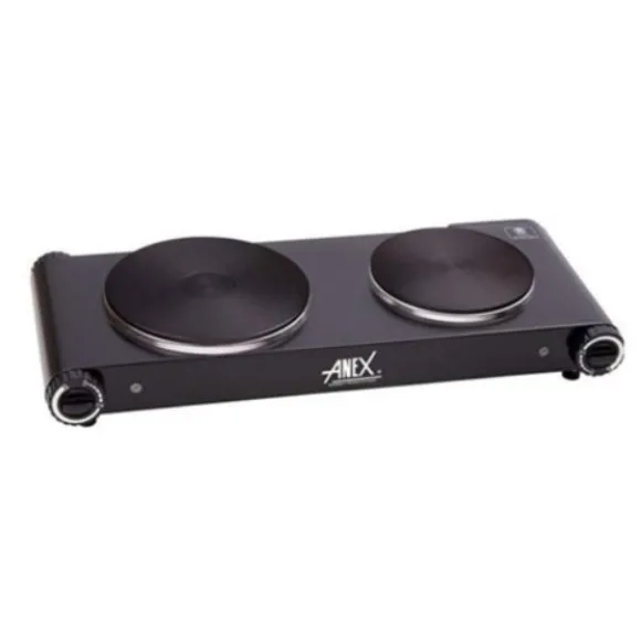 Anex AG-2062 - Deluxe Hot Plate Double - Black