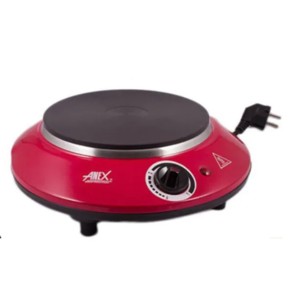 Anex AG-2065 - Deluxe Hot Plate - Red & Silver