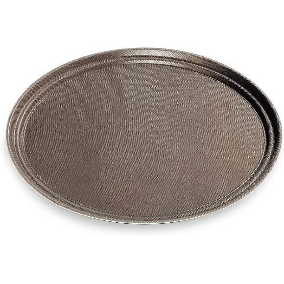 Anti Skid Oval Brown Foodservice Restaurant Grade Non Slip Trays