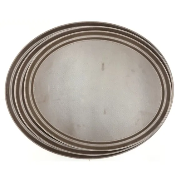Anti Skid Oval Brown Foodservice Restaurant Grade Non Slip Trays