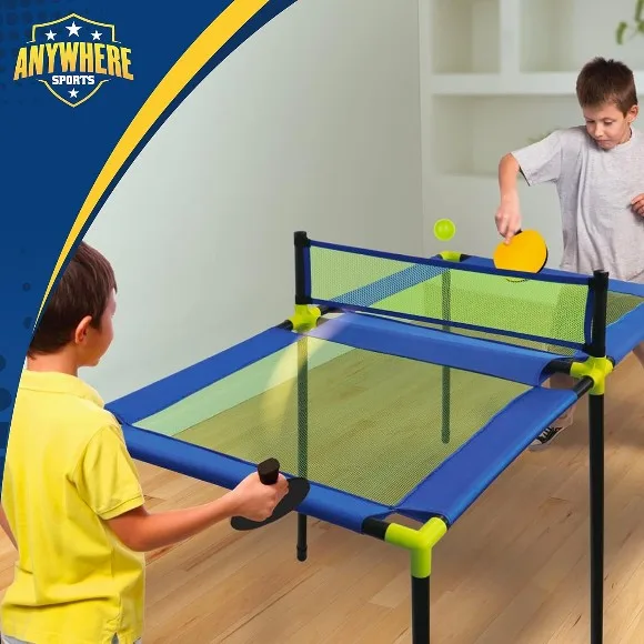 Anywhere Sports - Portable Trampoline Ping Pong Table Tennis Game
