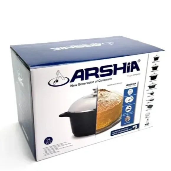 Arshia Cookware Set Made of Cast Aluminum 14 Piece