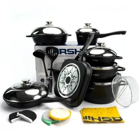 Arshia Cookware Set Made of Cast Aluminum 14 Piece