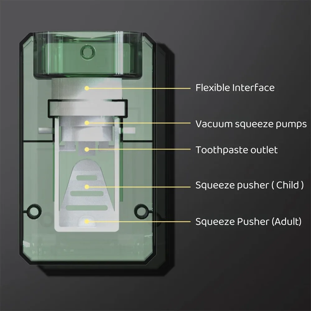 Automatic Toothpaste Squeezer Wall Mounted Transparent