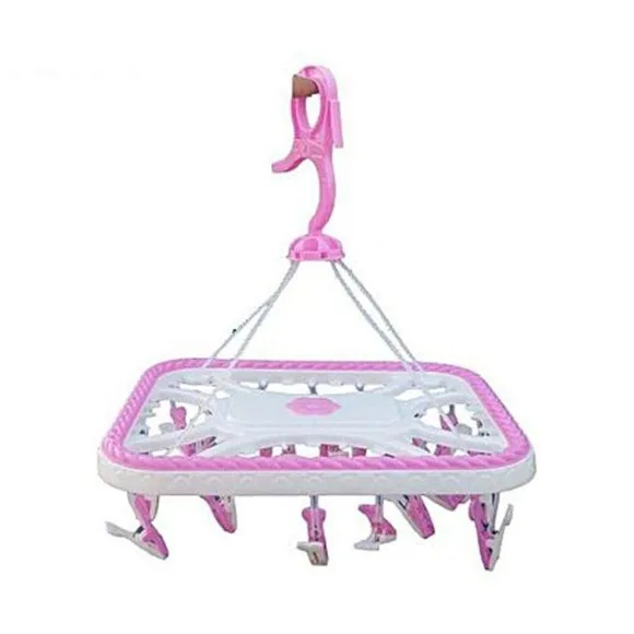 Baby Cloth Hanger with 20 Hangers - Pink & White