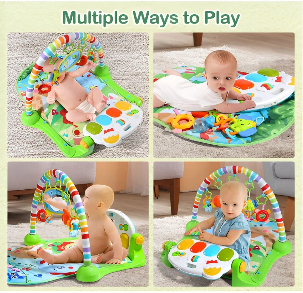 Baby Gym Play Mat Kick and Play Piano Gym, Musical Activity Center for Infants Toddlers For Kids