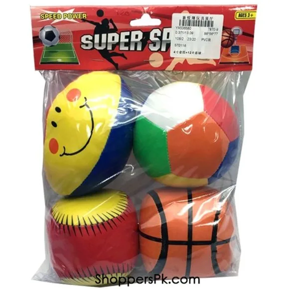 Baby Stuffed Balls Pack of 4 Multicolour
