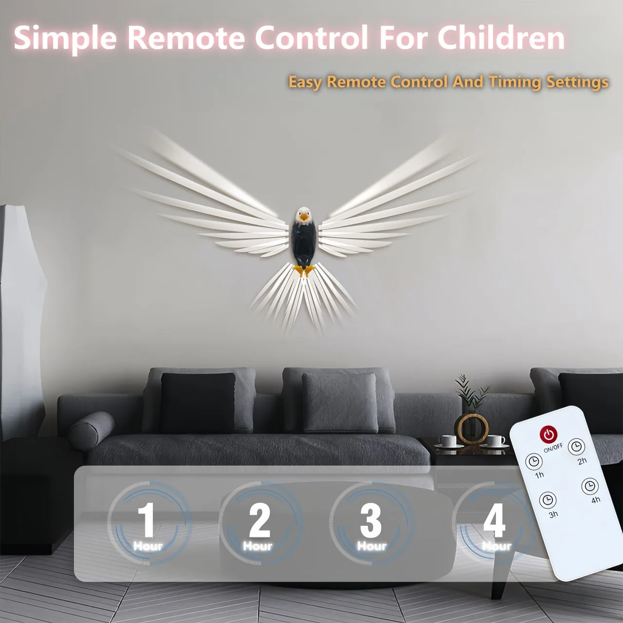 Bald Eagle Night Light Projection Lamp Cell Opreated