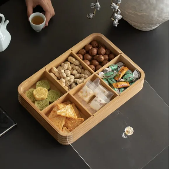 Bamboo Living Room Luxury Six-Compartment Fruit Tray