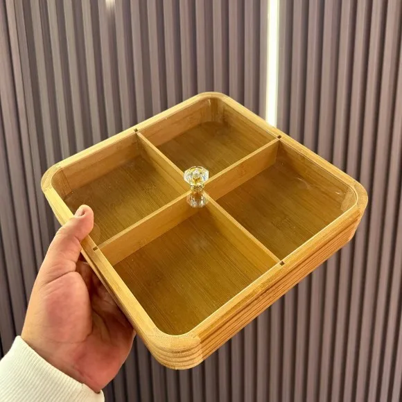 Bamboo Living Room Luxury Six-Compartment Fruit Tray