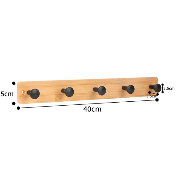 Bamboo & Wood Hooks Creative Towel Hooks Wooden Tie Scarf Rack Hooks Storage Rack Clothes and Hat Hanger