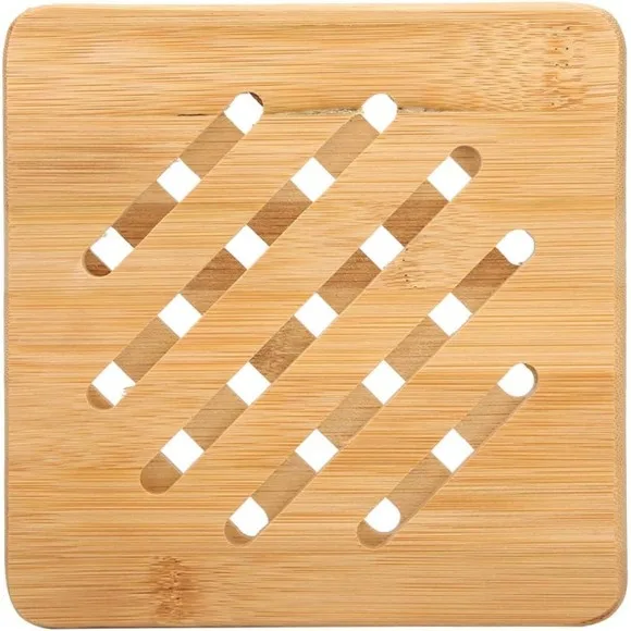 Bamboo Wood Trivet Non-Slip Heat Resistant Hot Pot Holder Large