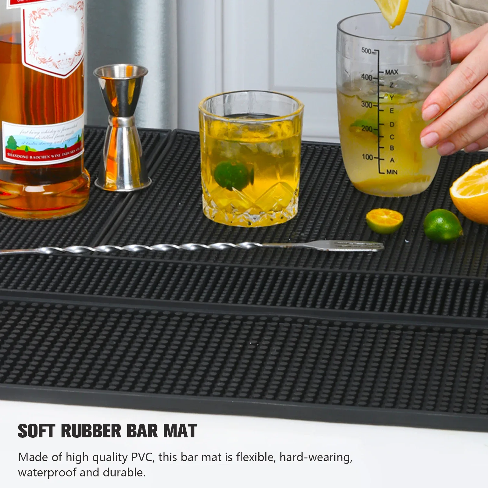 Coffee Bar Mats Anti-slip Cup Mat Waterproof Heat Resistant Drain Mat for Bar Cafe Barista Cocktail Bartender