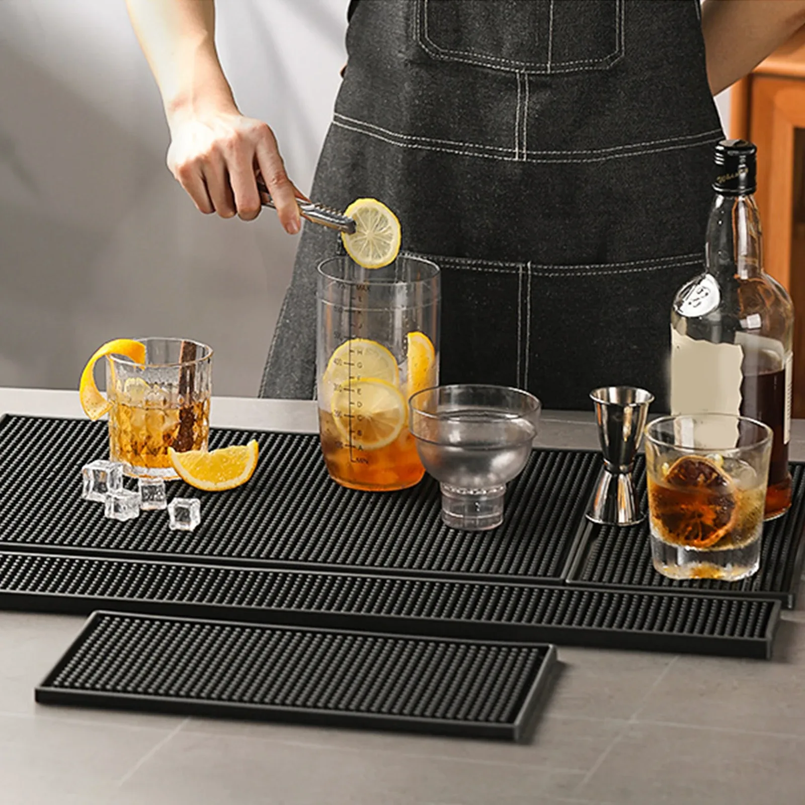 Coffee Bar Mats Anti-slip Cup Mat Waterproof Heat Resistant Drain Mat for Bar Cafe Barista Cocktail Bartender