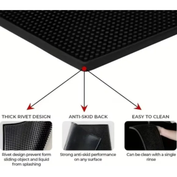 Coffee Bar Mats Anti-slip Cup Mat Waterproof Heat Resistant Drain Mat for Bar Cafe Barista Cocktail Bartender