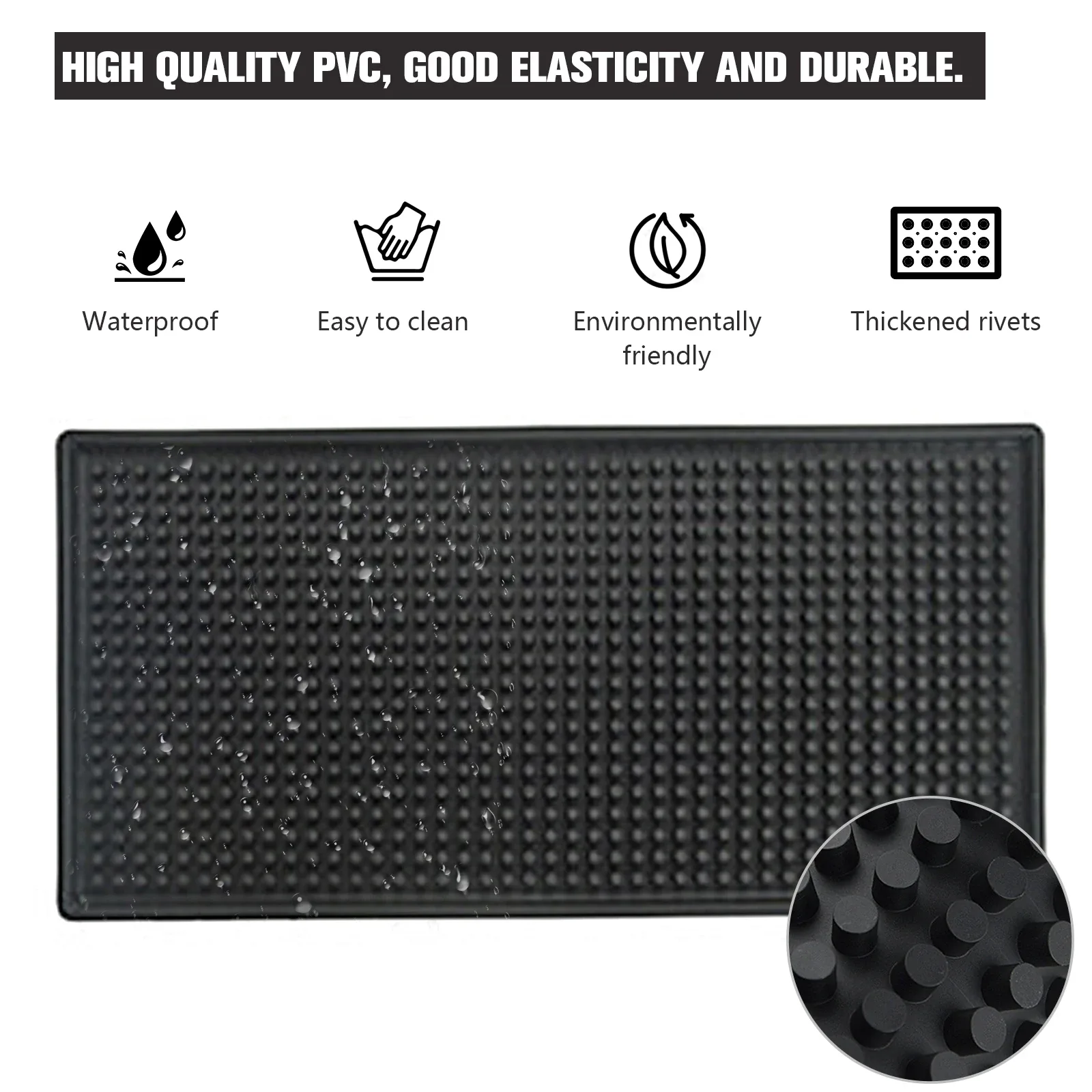 Coffee Bar Mats Anti-slip Cup Mat Waterproof Heat Resistant Drain Mat for Bar Cafe Barista Cocktail Bartender