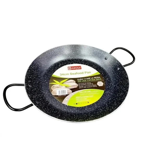 BAROLY Heavy Granite Two Handed Frying Pan Sea Food Pan Paella Pan  - 34CM