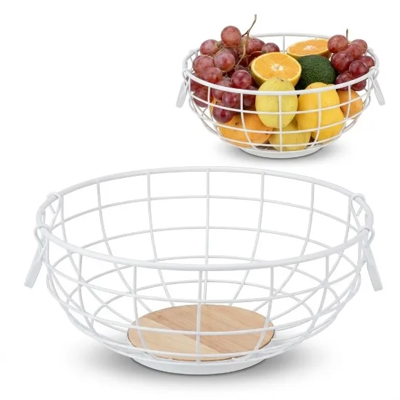 Basket for Fruits and Vegetables Golden Bowl Elegant Metal Functional Basket