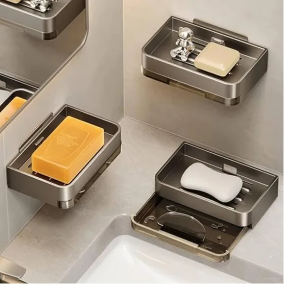 Bathroom Soap Holder Free-Punching Wall Mounted Soap Sponge Holder