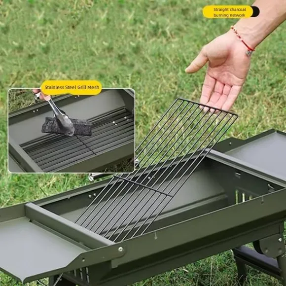 BBQ Grill, Portable Folding Outdoor Grill, Charcoal Camping Grill