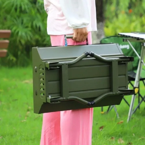 BBQ Grill, Portable Folding Outdoor Grill, Charcoal Camping Grill