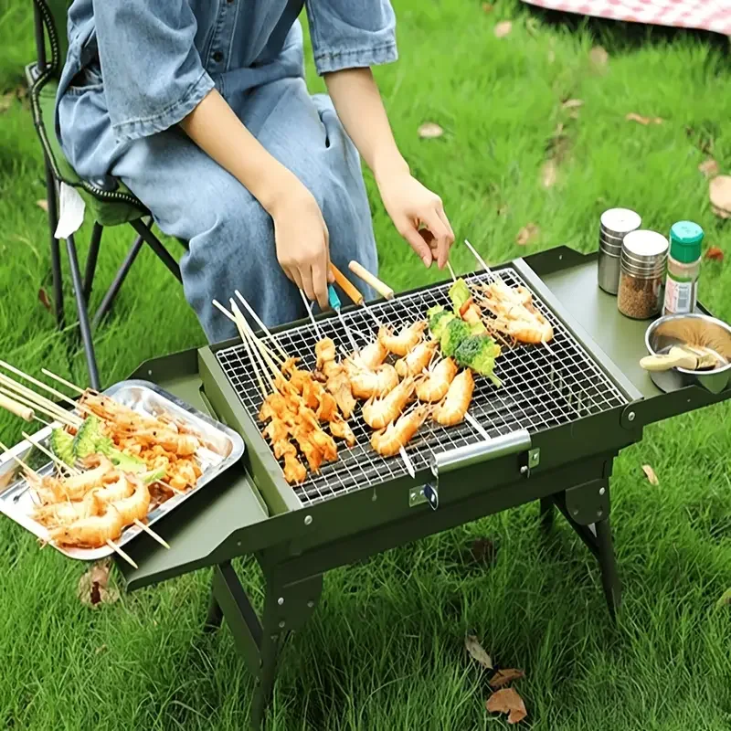 portable folding charcoal grill outdoor compact charcoal stove suitable for travel camping outdoor cooking patio use hiking balcony gardens and picnics Product details 1