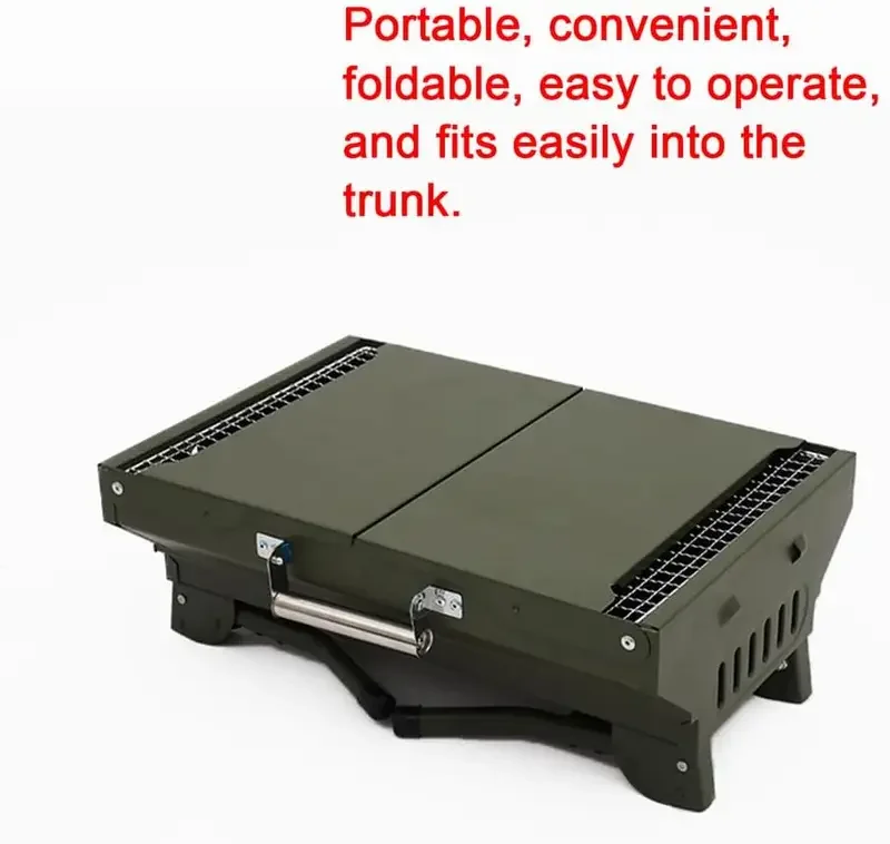 portable folding charcoal grill outdoor compact charcoal stove suitable for travel camping outdoor cooking patio use hiking balcony gardens and picnics Product details 2
