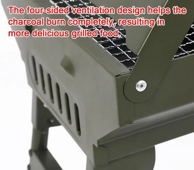 portable folding charcoal grill outdoor compact charcoal stove suitable for travel camping outdoor cooking patio use hiking balcony gardens and picnics Product details 3