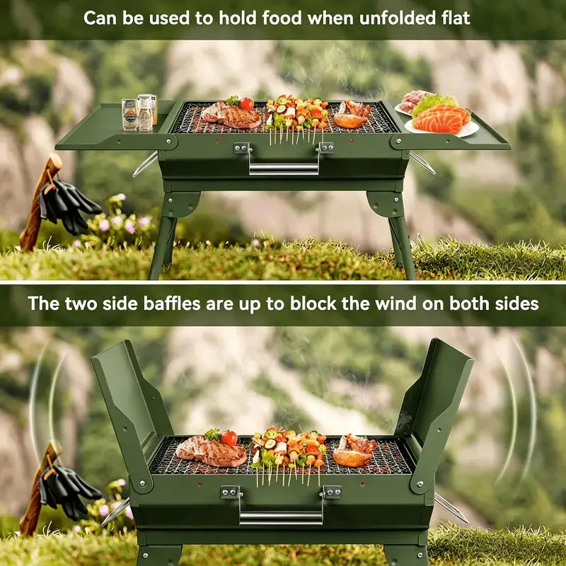 portable folding charcoal grill outdoor compact charcoal stove suitable for travel camping outdoor cooking patio use hiking balcony gardens and picnics Product details 7