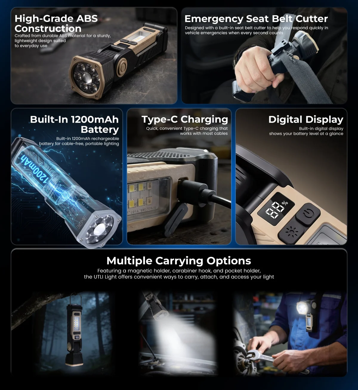 BEME USEFUL LIGHT MULTI-FUNCTIONAL FLASHLIGHT