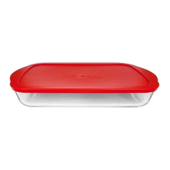 Pasabahce Borcam Square Tray With Lid Ovenware Glassware Dish 15.74 X 9.84 Inch thumbnail 3