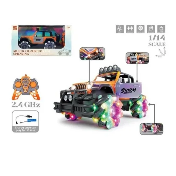 Buy 1:14 RC 2.4G Storm Stunt Jeep With Colorful Lights online in Pakistan.