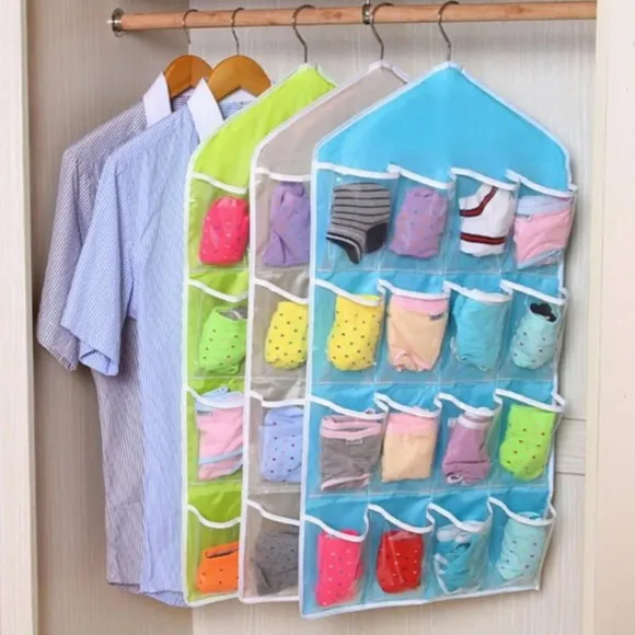 Candy Color Wardrobe Wall Mounted 16-Grid Storage Bag