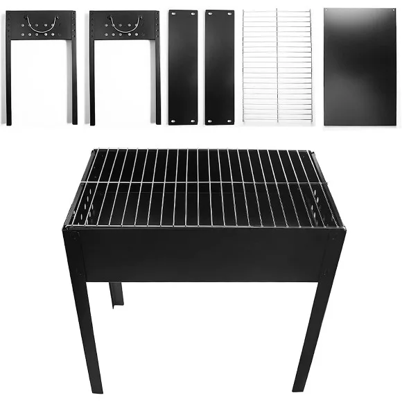 Charcoal BBQ Grill – Rectangular Metal Barbecue Grill
