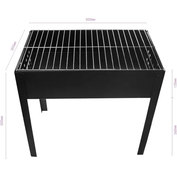 Charcoal BBQ Grill – Rectangular Metal Barbecue Grill