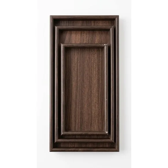 Chic Wood Serving Tray Wooden Set of 3 Sizes 