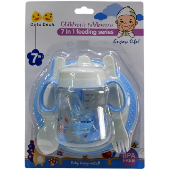 Childrens Tableware 7 In 1 Feeding Series- Pink