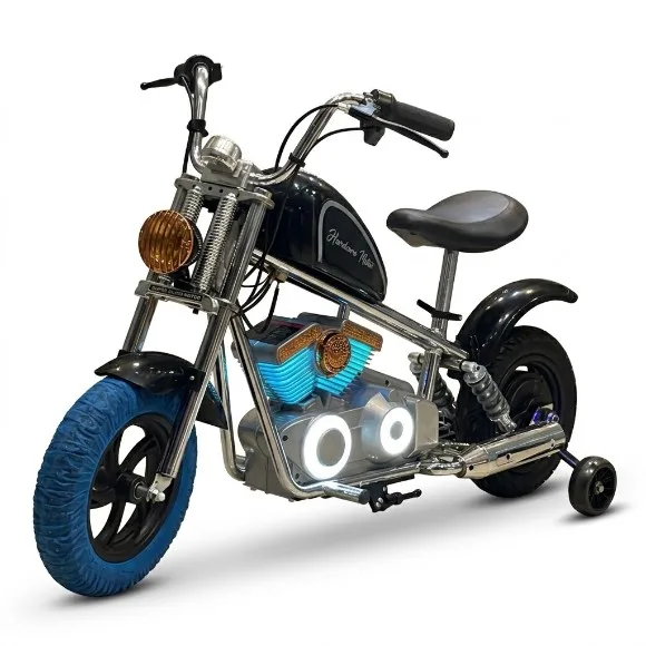 ChopperX Battery Operated Bike for Kids with Adjustable Seats Rechargeable Ride on Toy with LED Lights USB & Music Electric Big Bike