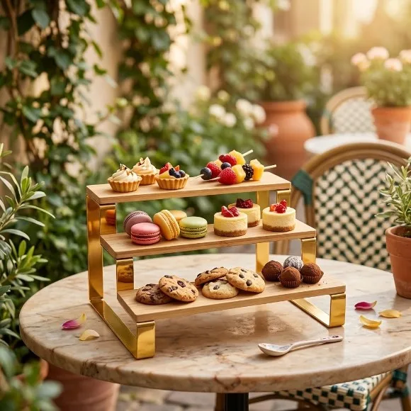 Classic 3-Tier Pastry Stand Golden