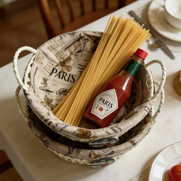 Classic Style Bread Serve Basket with Cloth