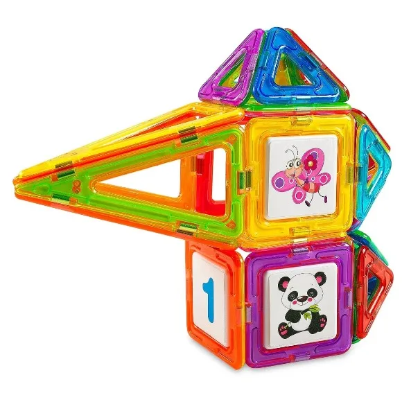 Clear Colors Magnetic Tiles Deluxe Building Set - 45+1 Pcs