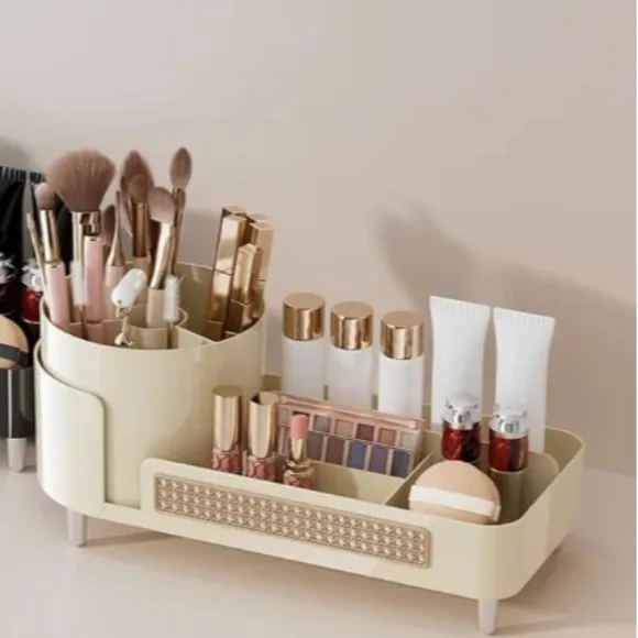 Cosmetics Storage Case Desktop Revolving Pen Holder Dressing Table Skin Care Storage Makeup Holder