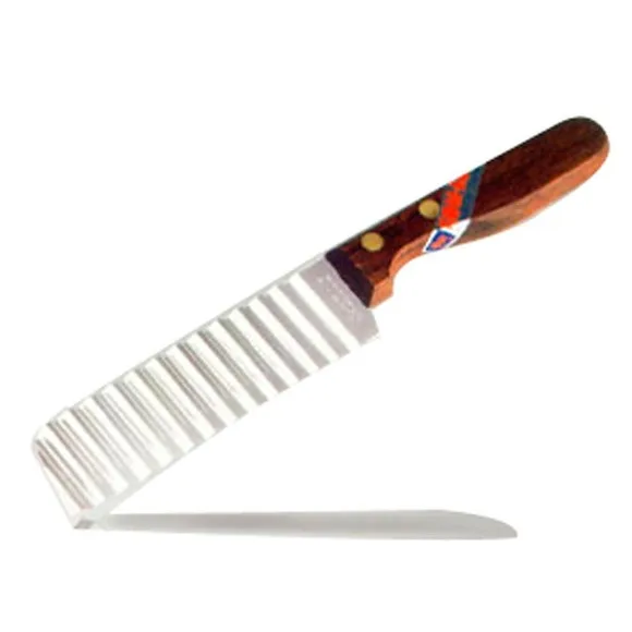Crinkle Cutter Knife Wood Handle