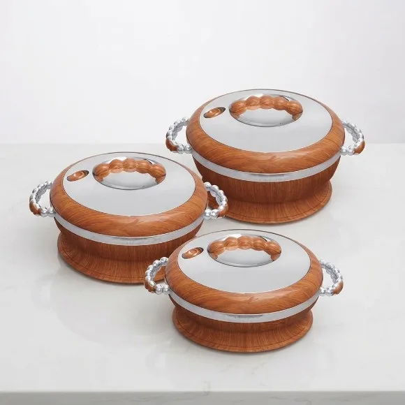 Crown Hotpot 3 Pcs Set Chrome Plastic Top