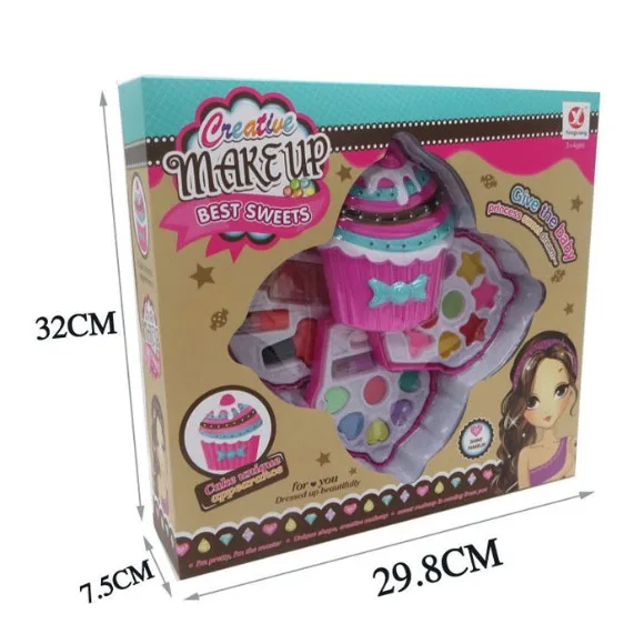 Cute Cake Shape Girl Child Kid Makeup Set Kit Lipstick Toys For Kids