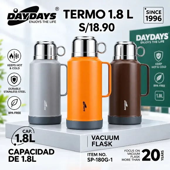 DAYDAYs Stainless Steel Thermal Flask 1.8L