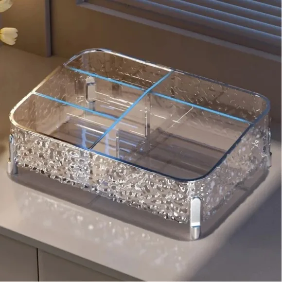 Desktop Makeup Organizer with Legs Divided Vanity Storage Organizer