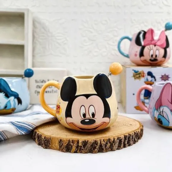 Disney Mickey Mouse Minnie Mouse Dondonald Daisy Duck Couple Ceramic Cup Coffee Cup Big Belly Cup