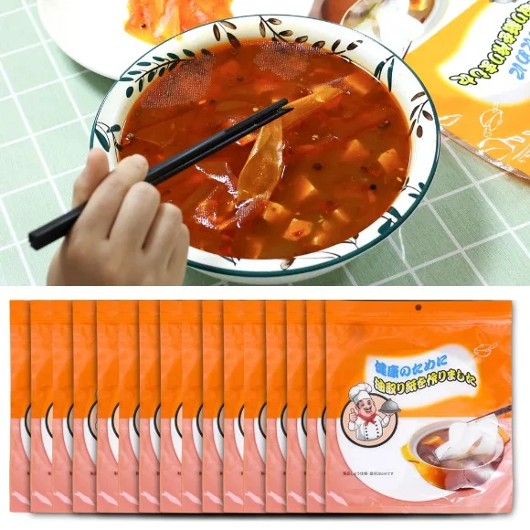 Disposable Oil Absorbing Paper Soup Food Scum Grease Blotting Health Filter Film Special Food Grade Kitchen Gadgets Accessories